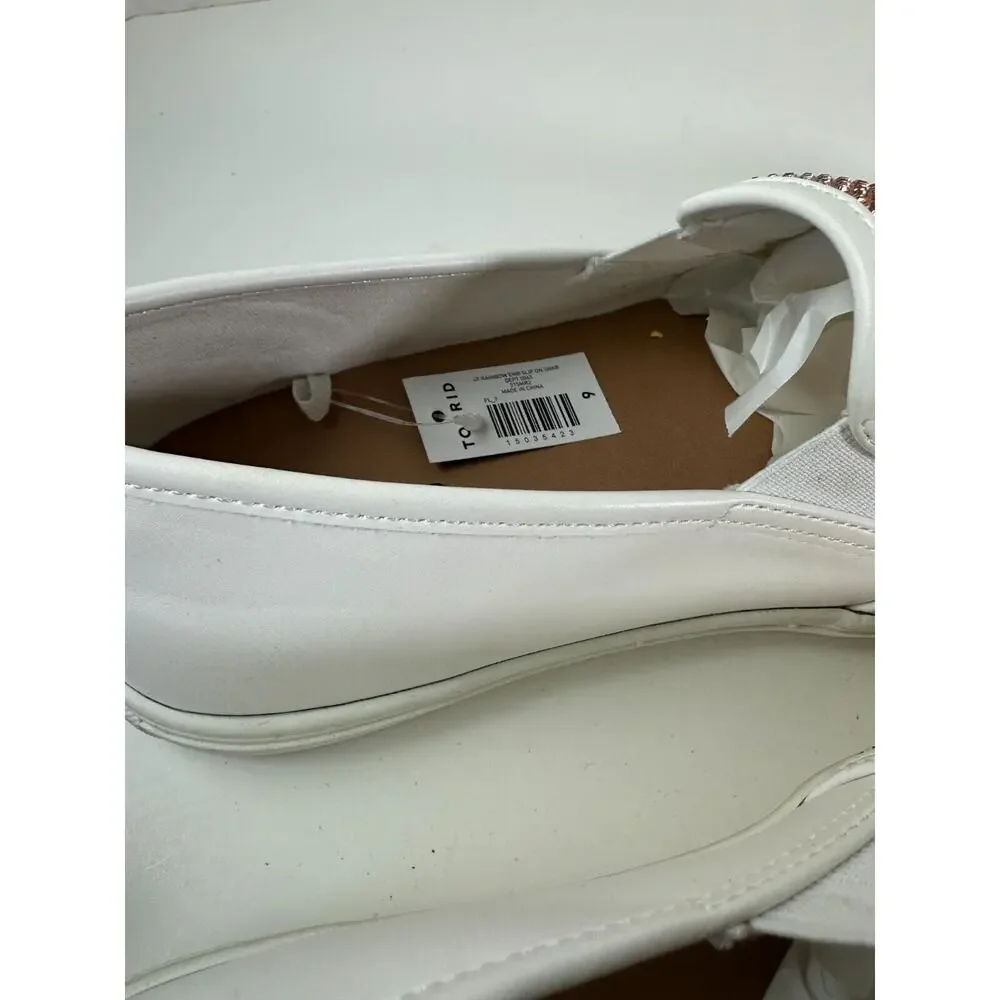 Torrid Embellished Slip On Sneakers Celebrate Love Rainbow Shoes Women's Size 9W - Picture 11 of 15